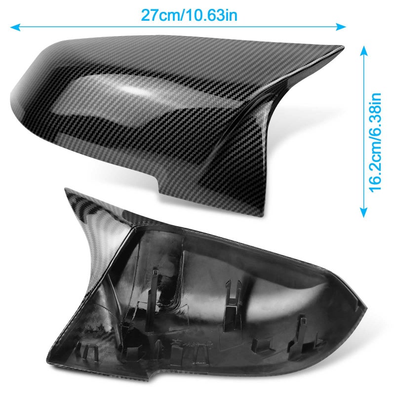 CLIO Door Rearview Mirror Cover Cap Replacement for BMW F20 F22 F23 F30 F31 F32 F33 F36 F87 M2 X1 E84 (Carbon Fiber) - Image 2